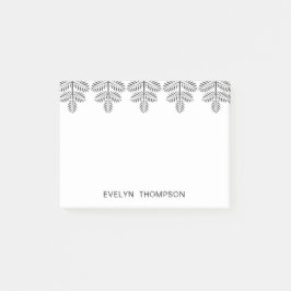 Schwarz-weiße elegante botanische Tropenzweig Post-it Klebezettel