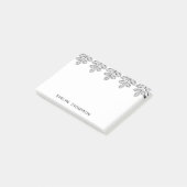 Schwarz-weiße elegante botanische Tropenzweig Post-it Klebezettel (angewinkelt)