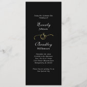 Schwarz-weiße Elegante Einfache Skripthochzeit Programm (Vorderseite)