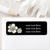 Schwarz-weiße Elegante Hibisken-Blumenadressen-Lab (Insitu)