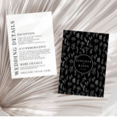 Schwarz-weiße elegante Hochzeitskarten Begleitkarte