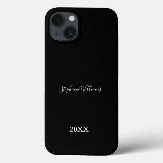 Schwarz-weiße Elegante Individuelle Name Jahr Gesc Case-Mate iPhone Hülle (Rückseite)