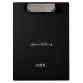 Schwarz-weiße Elegante Individuelle Name Jahr Gesc Klemmbrett (Vorderseite)