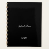 Schwarz-weiße Elegante Individuelle Name Jahr Gesc Planer (Vorderseite)