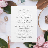 Schwarz-weiße, elegante Kalligraphie Einladung