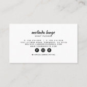 Schwarz-weiße elegante Kiefernzweigung Visitenkarte (Rückseite)