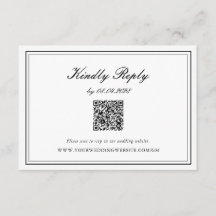 Schwarz-weiße elegante klassische Hochzeits-QR