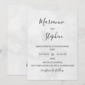 Schwarz-weiße elegante minimalistische Einladung (Vorne/Hinten)