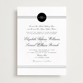 Schwarz-weiße Elegante Monogram Infinity Wedding Einladung