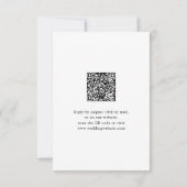 Schwarz-weiße elegante Skript-Hochzeit QR-Code RSVP Karte (Rückseite)