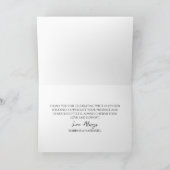 Schwarz Weiße Elegante Wellenförmige Hochzeit Dankeskarte (Innenseite)