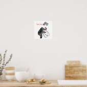 Schwarz-weiße Elephant Kinderzimmer Poster Art dru (Küche)