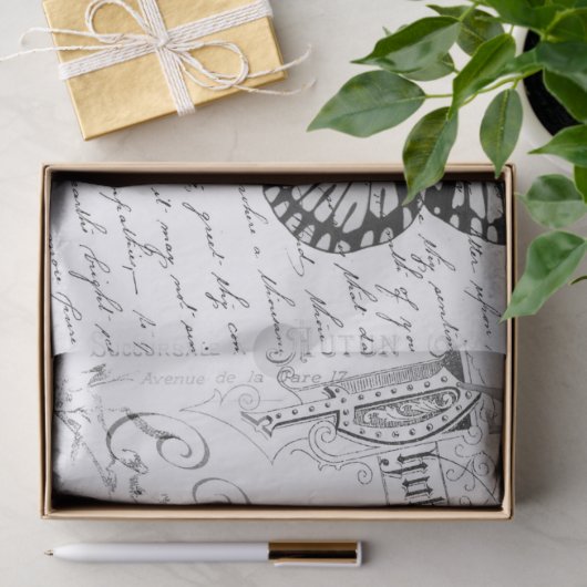 Schwarz-weiße Entkopplung der Schmetterlingschlüss Seidenpapier (Geschenk)