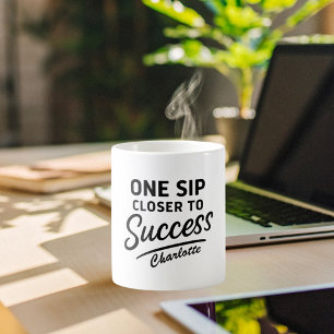 Schwarz-weiße Erfolgsquote Kaffeetasse