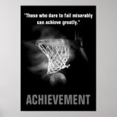 Schwarz-weiße Errungenschaft Basketball Motivieren Poster (Vorne)