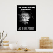 Schwarz-weiße Errungenschaft Basketball Motivieren Poster (Küche)