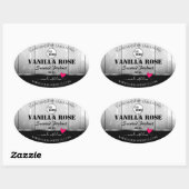 Schwarz-weiße Etiketten von Holzkörnern Herzlogos Ovaler Aufkleber (Blatt)