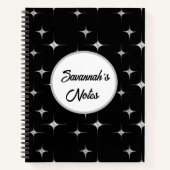 Schwarz-weiße Extravagante Imitate Diamant Design Notizblock (Vorderseite)