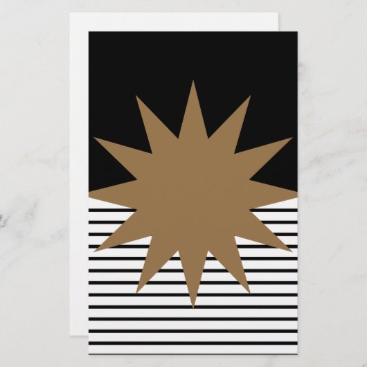 Schwarz-weiße Farbkombination und Braun Briefpapier (Vorne/Hinten)