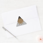 Schwarz-weiße Farbkombination und Braun Dreieckiger Aufkleber (Umschlag)