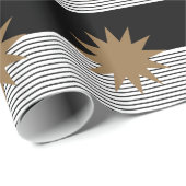 Schwarz-weiße Farbkombination und Braun Geschenkpapier (Rolleneckpunkt)