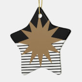 Schwarz-weiße Farbkombination und Braun Keramik Ornament (Links)