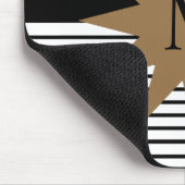 Schwarz-weiße Farbkombination und Braun Mousepad (Ecke)