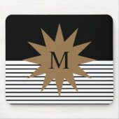 Schwarz-weiße Farbkombination und Braun Mousepad (Vorne)