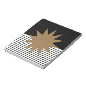 Schwarz-weiße Farbkombination und Braun Notizblock (Rotiert)