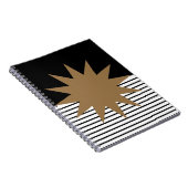 Schwarz-weiße Farbkombination und Braun Notizblock (Rechte Seite)