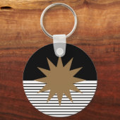 Schwarz-weiße Farbkombination und Braun Schlüsselanhänger (Vorderseite)