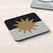 Schwarz-weiße Farbkombination und Braun Untersetzer (Linke Seite)