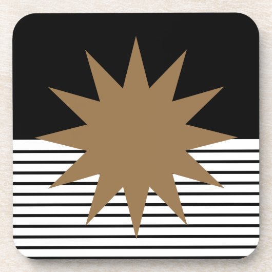 Schwarz-weiße Farbkombination und Braun Untersetzer (Vorderseite)