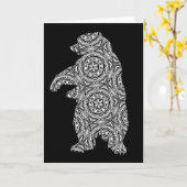 Schwarz-weiße Farbkunst Karte (Gelbe Blume)