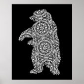 Schwarz-weiße Farbkunst Poster (Vorne)