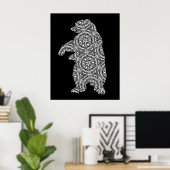 Schwarz-weiße Farbkunst Poster (Heimbüro)