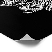 Schwarz-weiße Farbkunst Poster (Ecke)