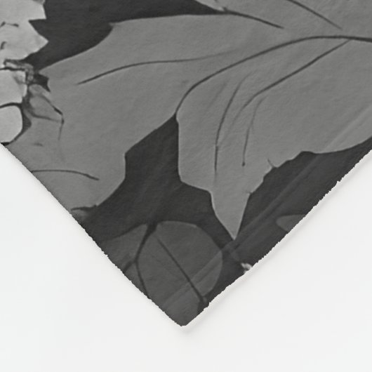 Schwarz-weiße Farbmuster für Blätter mit Monogramm Fleecedecke (Ecke)
