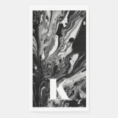 Schwarz-weiße Farbtöne für den Anfangsbuchstaben Serviette (Vorderseite)