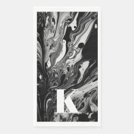 Schwarz-weiße Farbtöne für den Anfangsbuchstaben Serviette