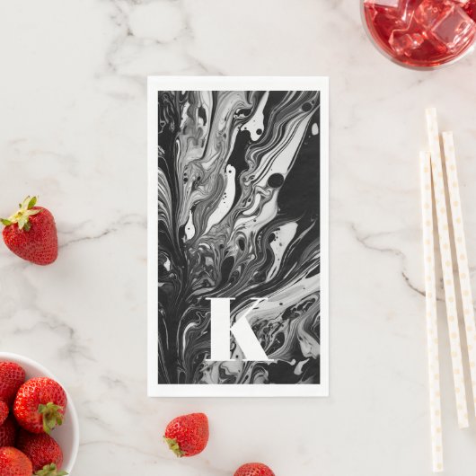 Schwarz-weiße Farbtöne für den Anfangsbuchstaben Serviette (Beispiel)