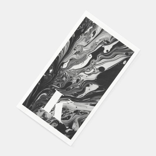 Schwarz-weiße Farbtöne für den Anfangsbuchstaben Serviette (Ecke)