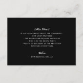 Schwarz-weiße feierliche Hochzeit Begleitkarte (Vorderseite)