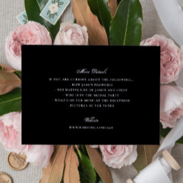 Schwarz-weiße feierliche Hochzeit Begleitkarte