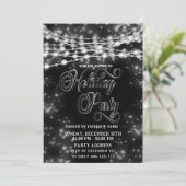 Schwarz-weiße Feiertagsparty Einladung (Stehend Vorderseite)