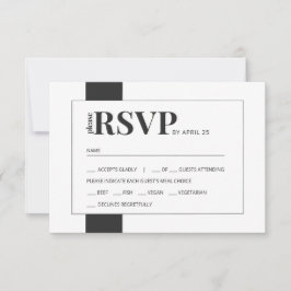 Schwarz-weiße, fette Auswahl an Hochzeitsmahlzeite RSVP Karte