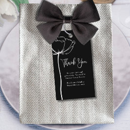 Schwarz-weiße fette Minimal Floral Wedding Vielen Geschenkanhänger