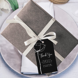 Schwarz-weiße fette Minimal Floral Wedding Vielen Geschenkanhänger