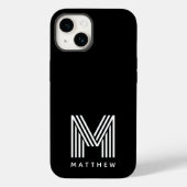 Schwarz-weiße Fettmonogramm Case-Mate iPhone Hülle (Rückseite)