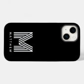 Schwarz-weiße Fettmonogramm Case-Mate iPhone Hülle (Rückseite (Horizontal))
